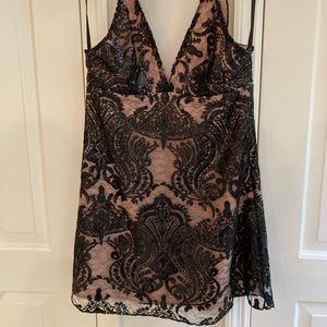 Free People night shimmers mini dress size S